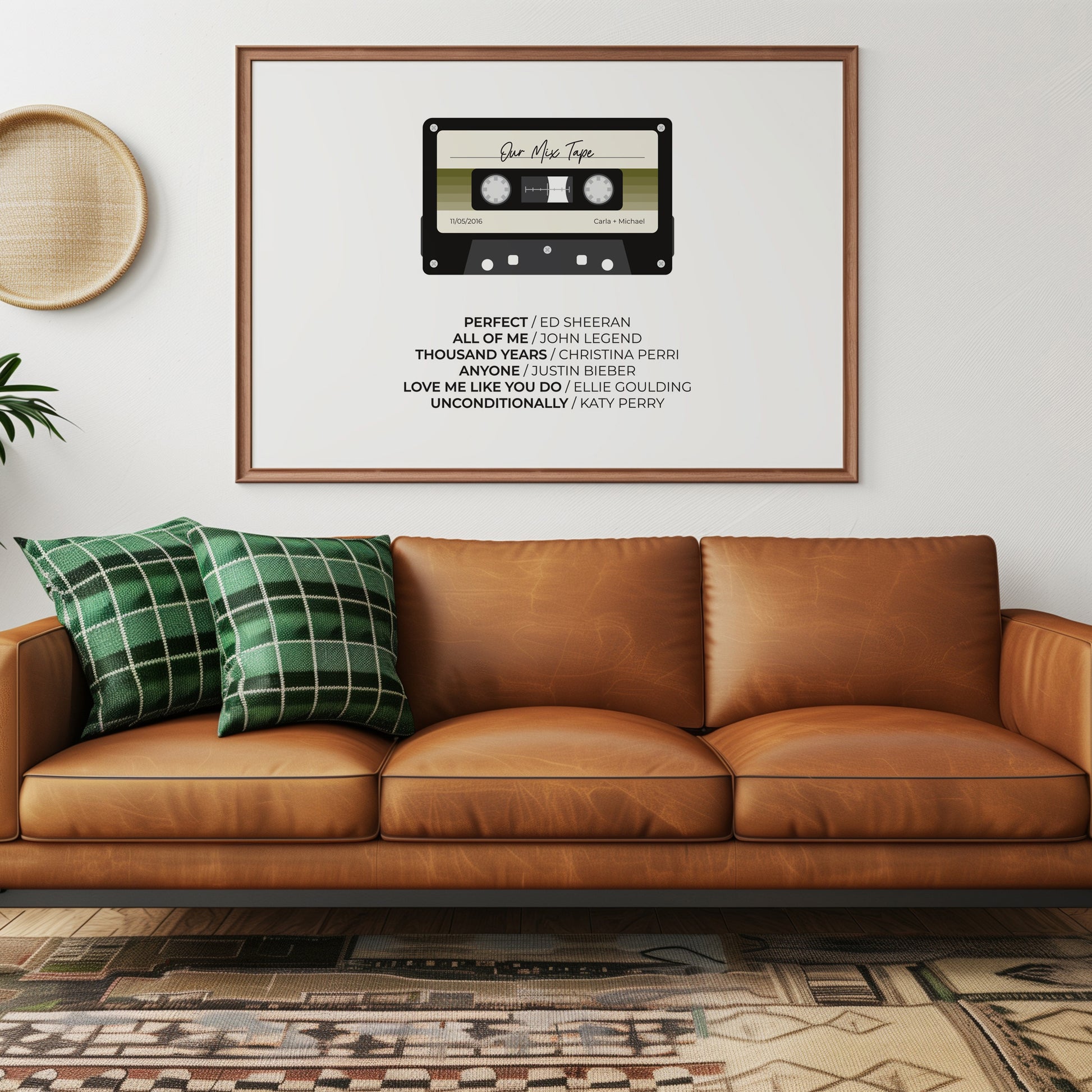 Our-Mix-Tape-Custom-Playlist-Poster-Print-Olive-Ombre-Landscape