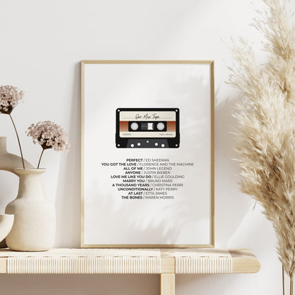 Our-Mix-Tape-Custom-Playlist-Poster-Print-Rust-Ombre-Portrait