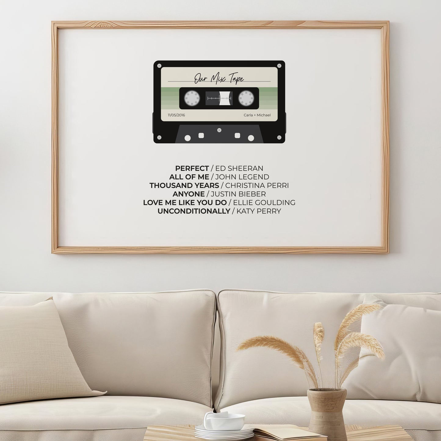 Our-Mix-Tape-Custom-Playlist-Poster-Print-Sage-Ombre-Landscape