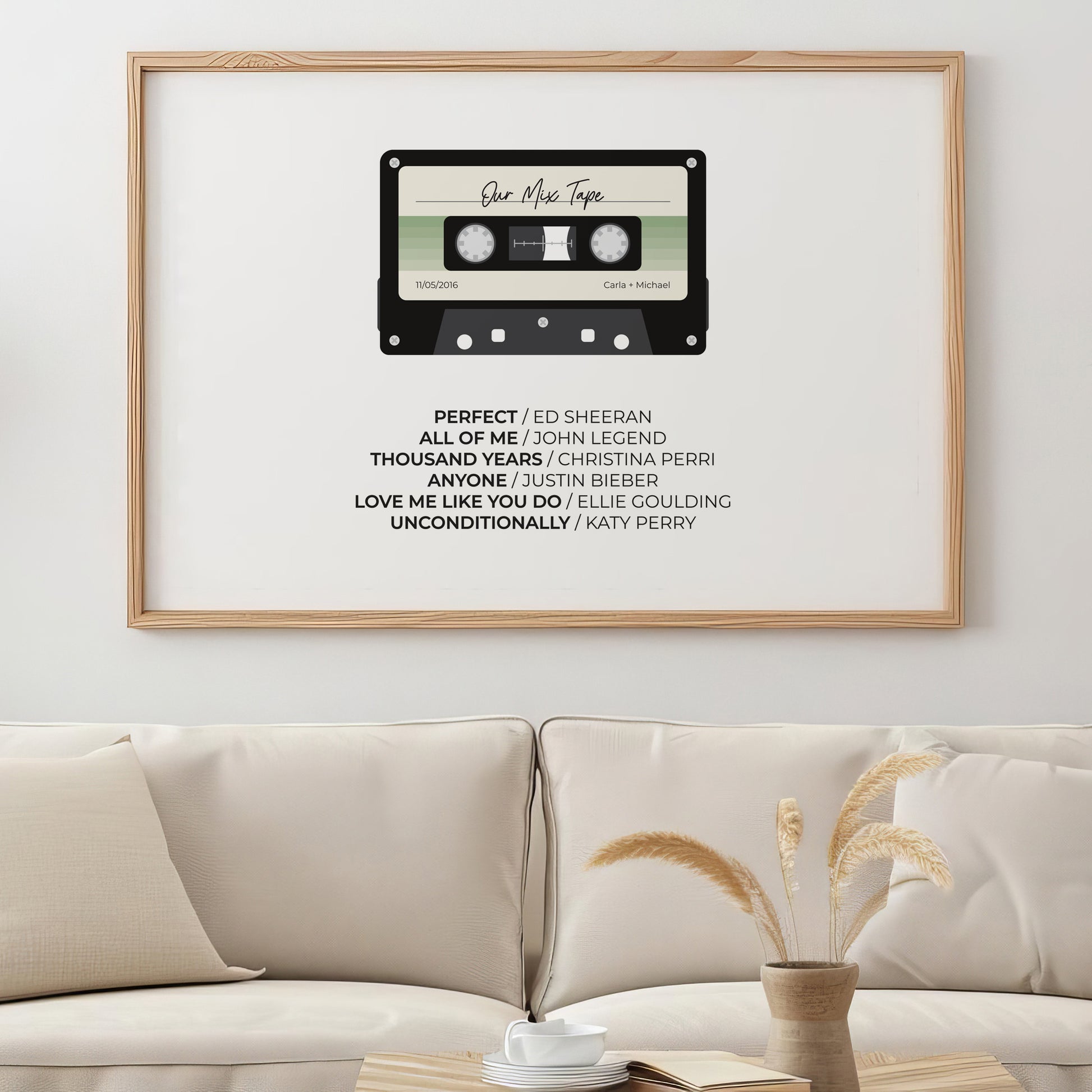 Our-Mix-Tape-Custom-Playlist-Poster-Print-Sage-Ombre-Landscape