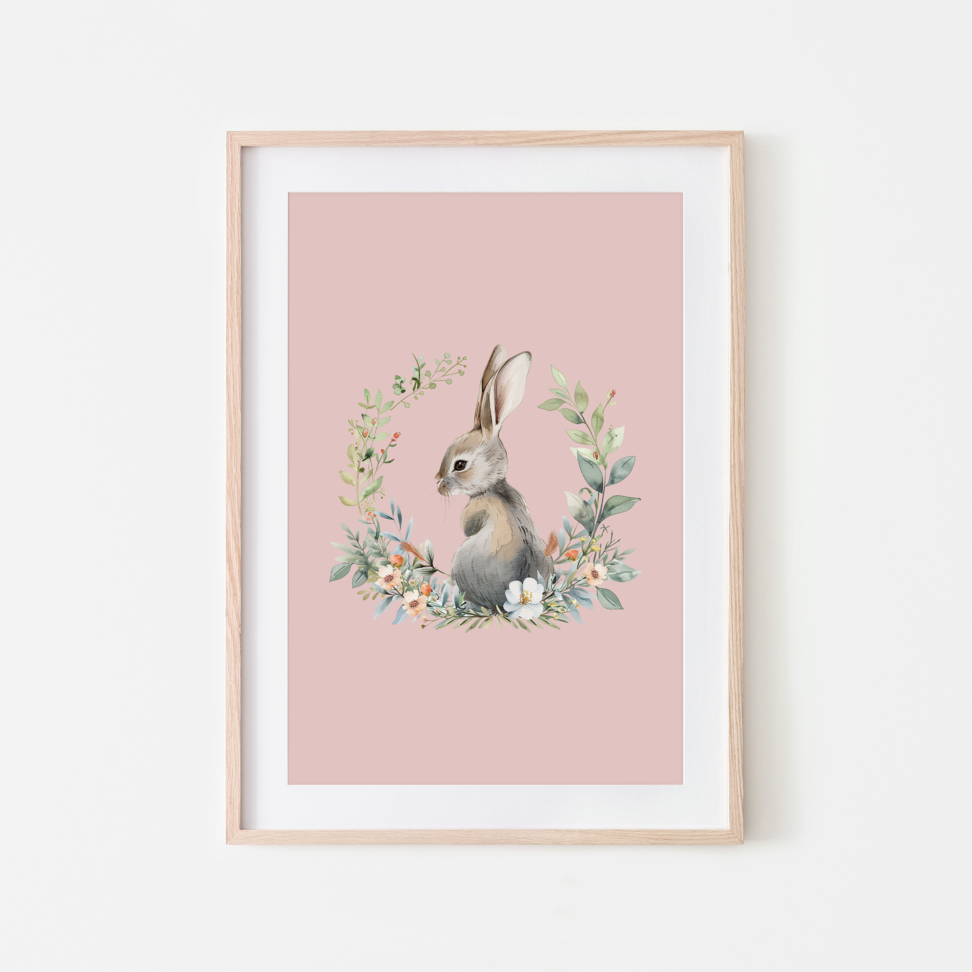 Peep-Watercolour-Bunny-Rabbit-Wall-Art-in-Blush-Pink