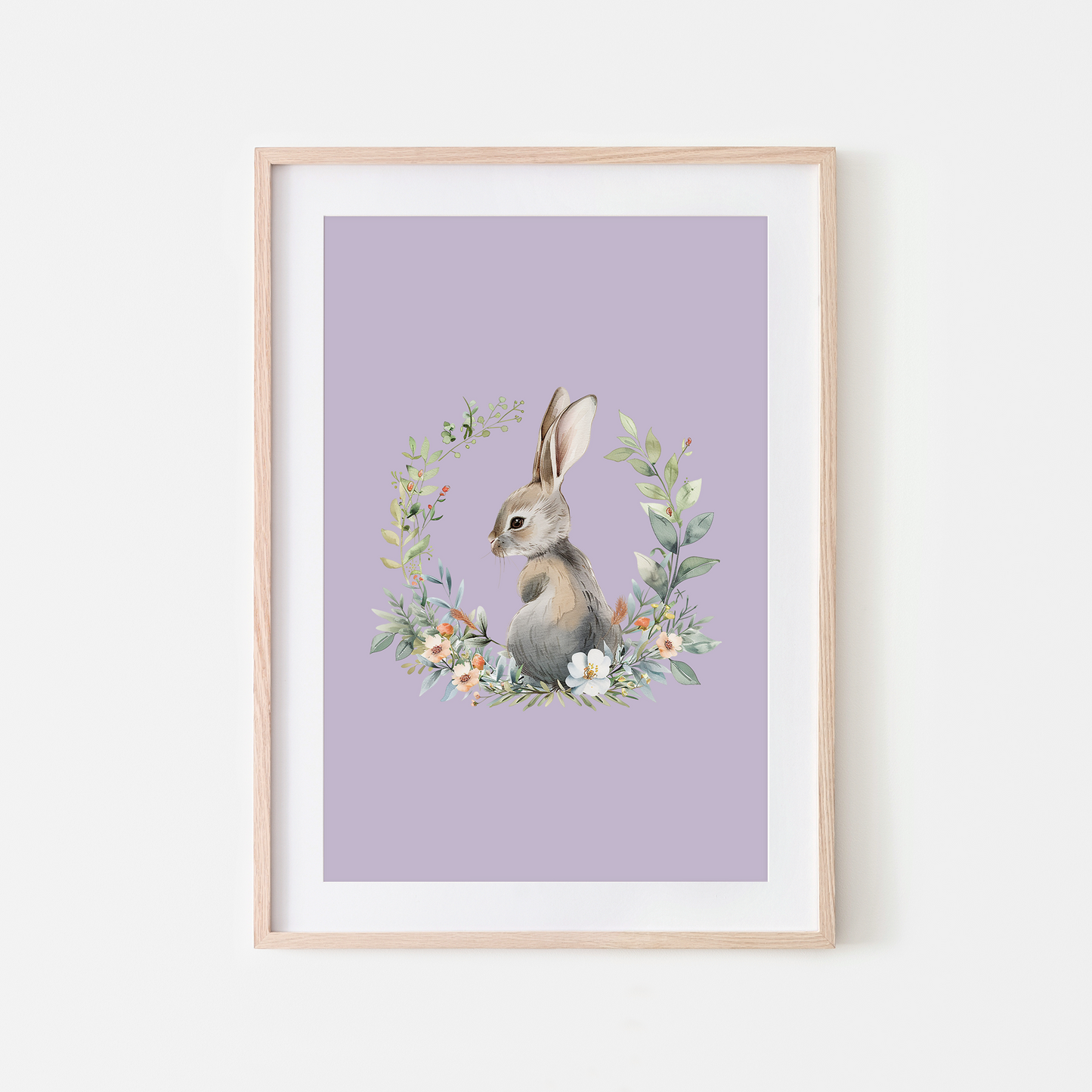 Peep-Watercolour-Bunny-Rabbit-Wall-Art-in-Lavender-Purple