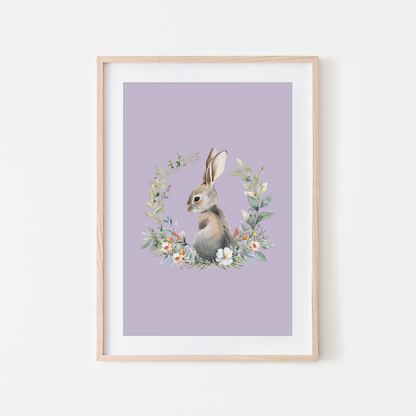 Peep-Watercolour-Bunny-Rabbit-Wall-Art-in-Lavender-Purple