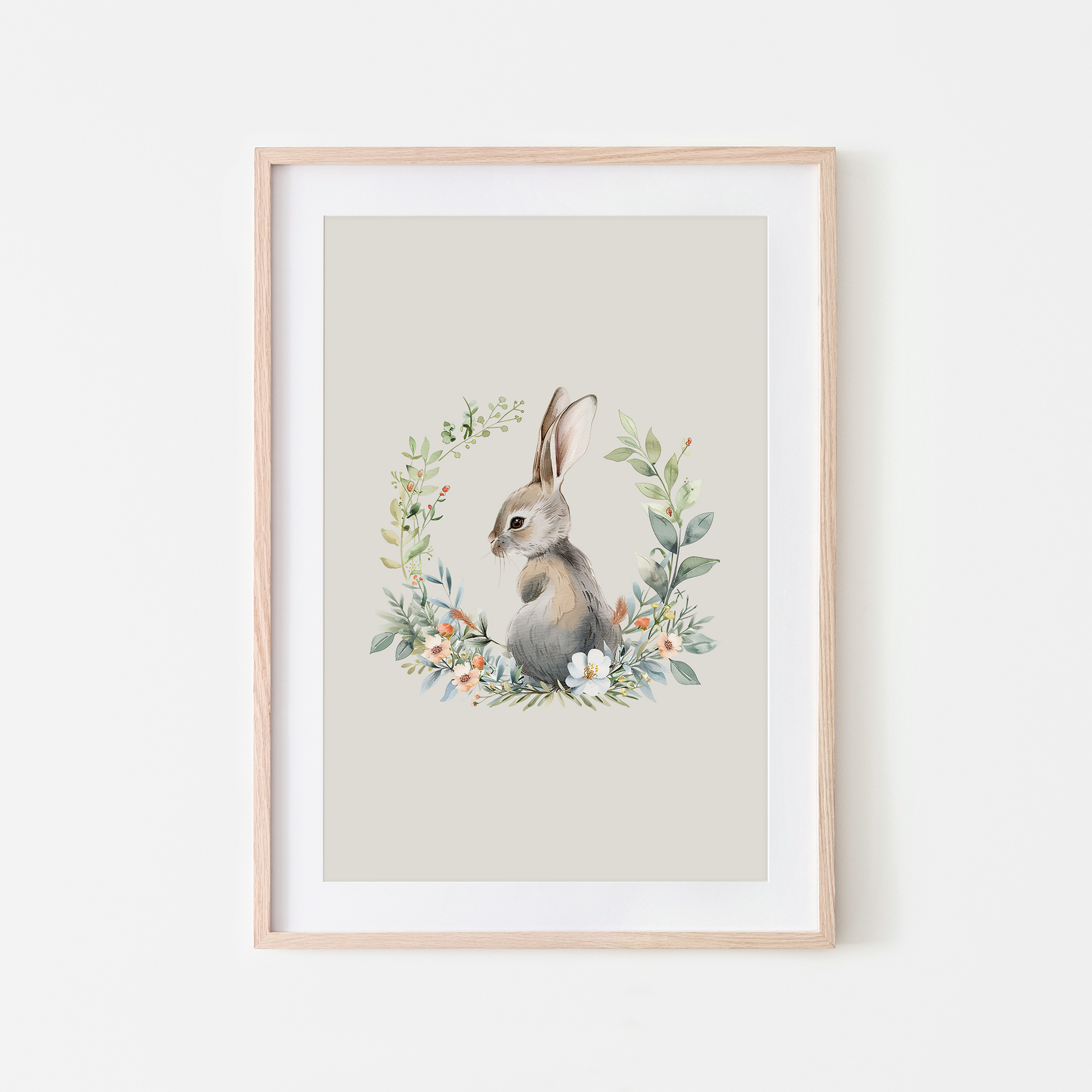 Peep-Watercolour-Bunny-Rabbit-Wall-Art-in-Linen-Beige