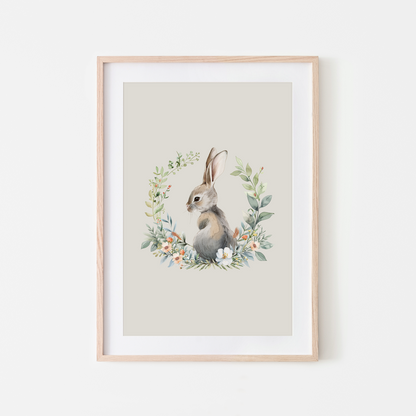 Peep-Watercolour-Bunny-Rabbit-Wall-Art-in-Linen-Beige
