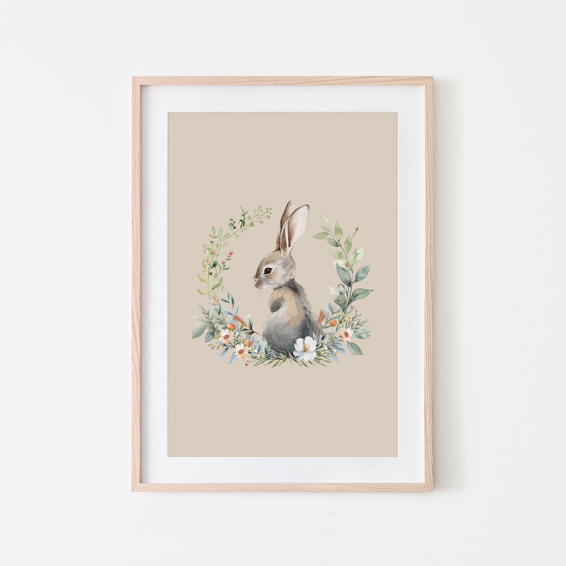 Peep-Watercolour-Bunny-Rabbit-Wall-Art-in-Oatmeal-Beige