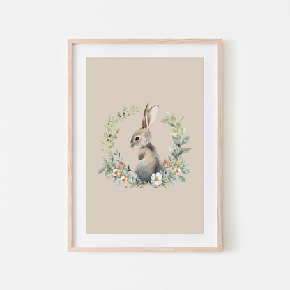 Peep-Watercolour-Bunny-Rabbit-Wall-Art-in-Oatmeal-Beige