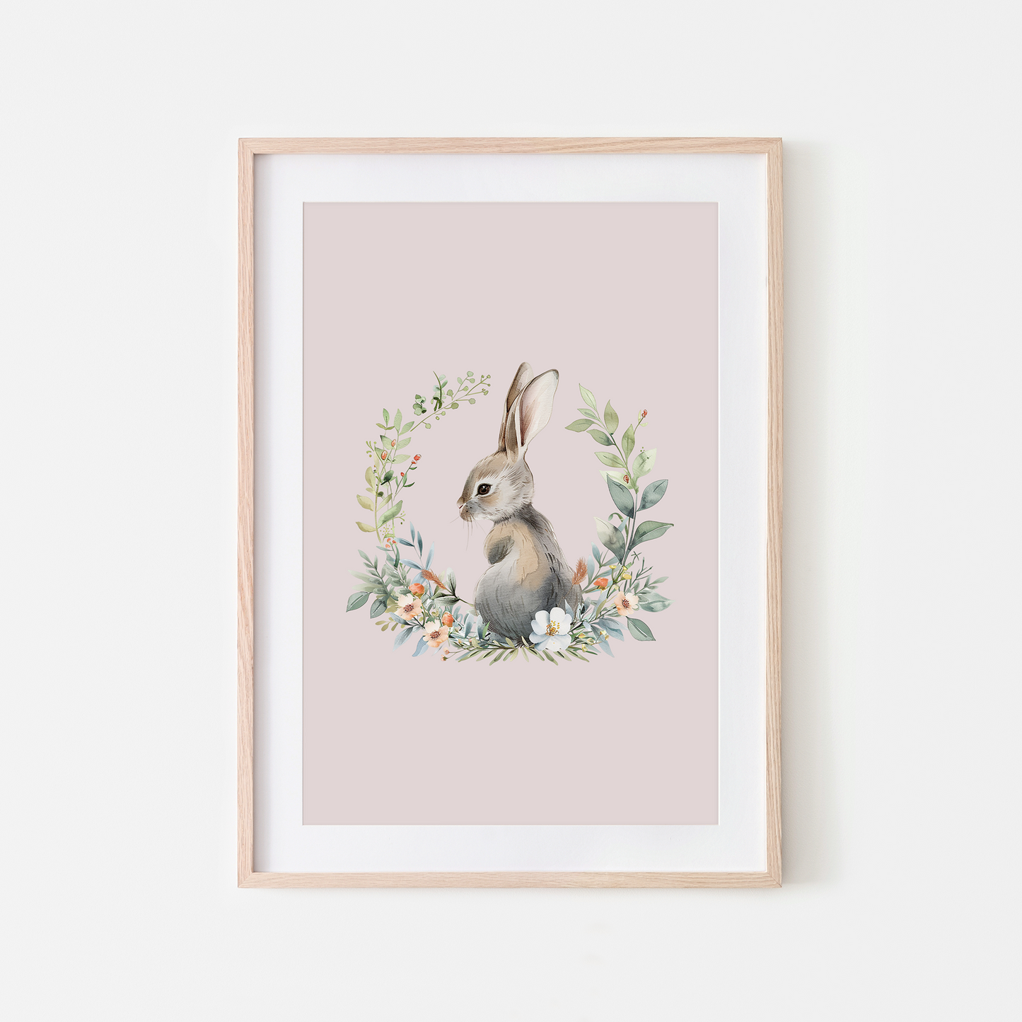 Peep-Watercolour-Bunny-Rabbit-Wall-Art-in-Pointe-Pink
