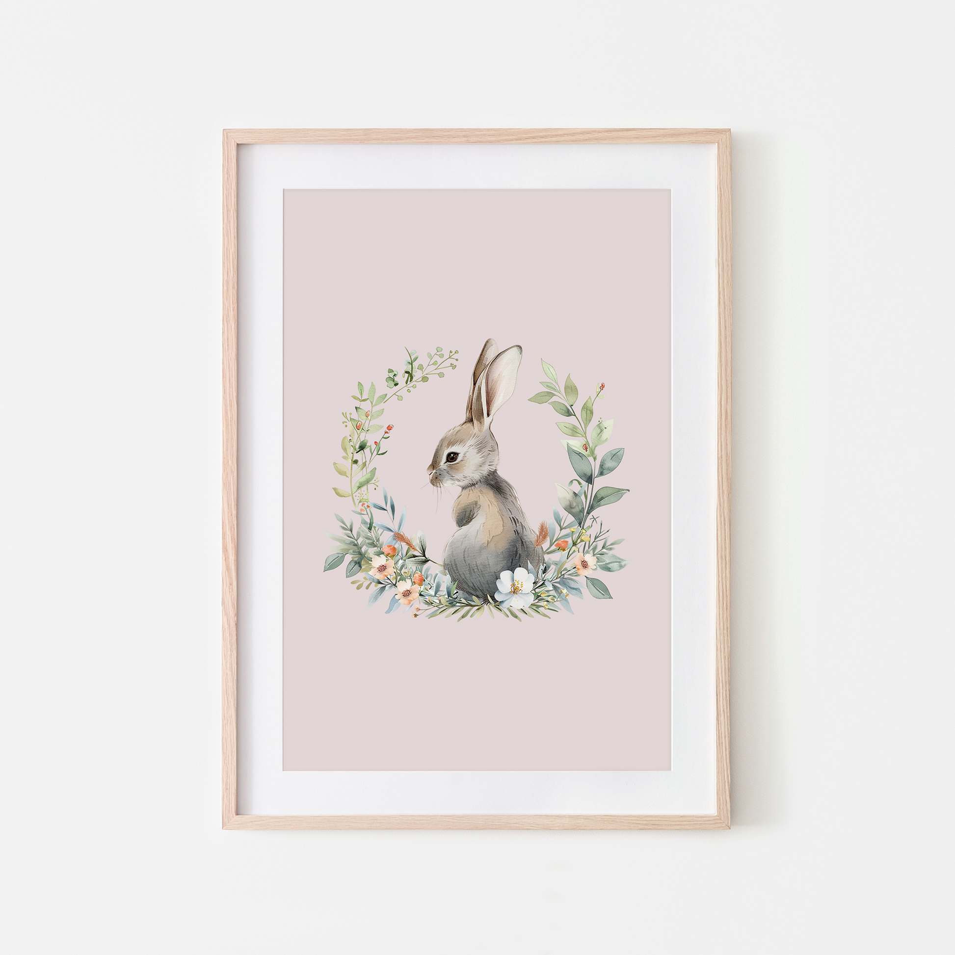 Peep-Watercolour-Bunny-Rabbit-Wall-Art-in-Pointe-Pink
