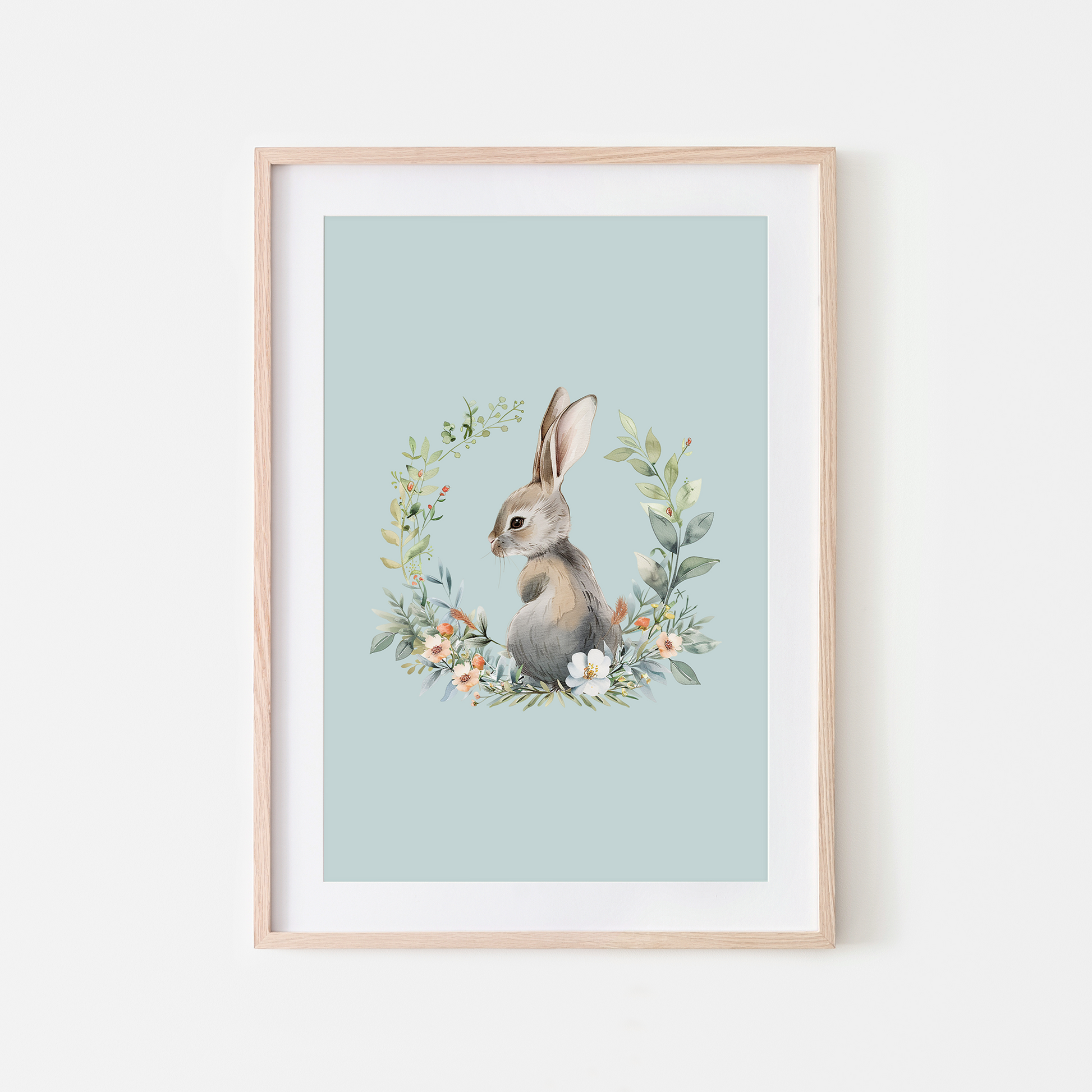 Peep-Watercolour-Bunny-Rabbit-Wall-Art-in-Shell-Blue