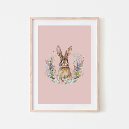 Petal-Watercolour-Bunny-Rabbit-Wall-Art-in-Blush-Pink