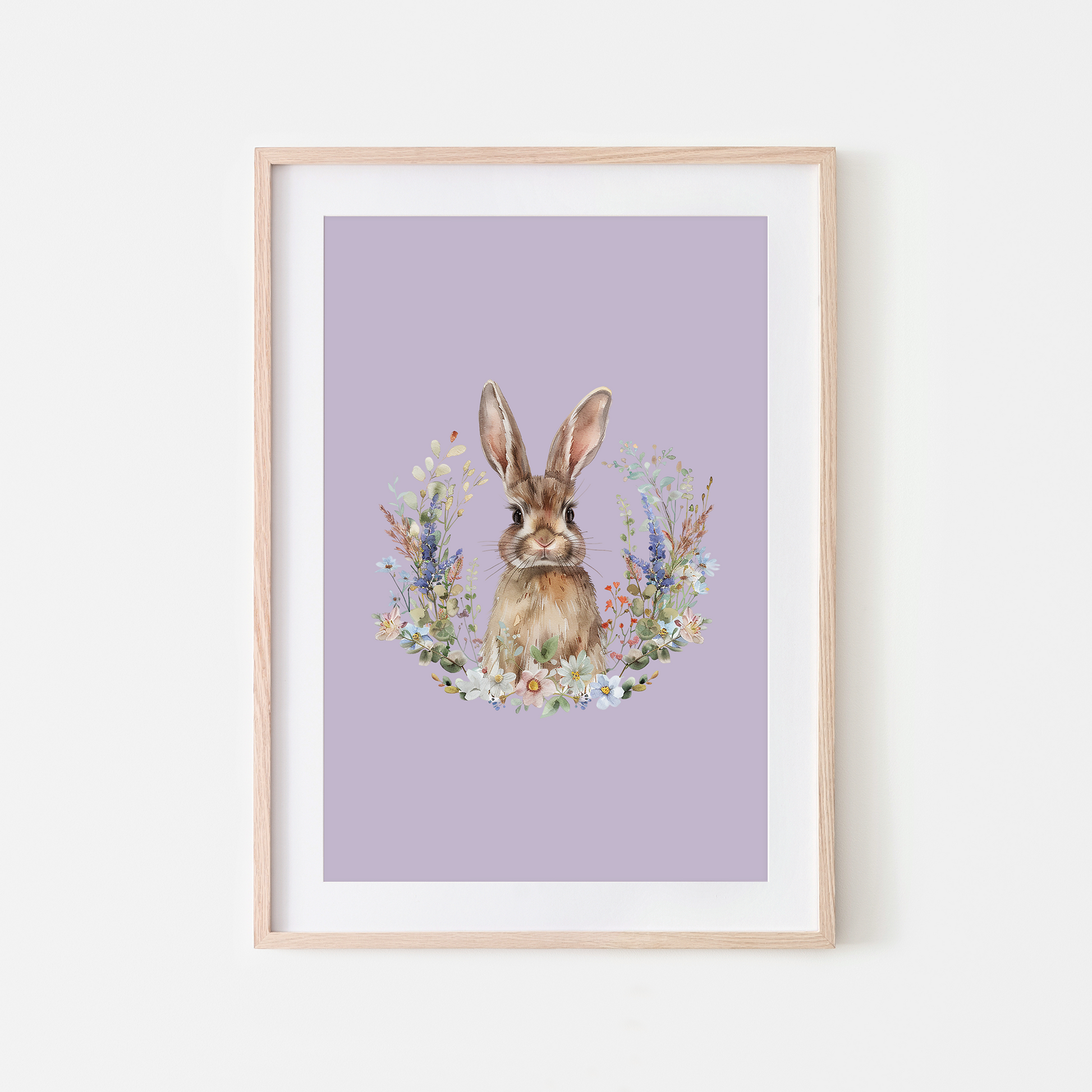Petal-Watercolour-Bunny-Rabbit-Wall-Art-in-Lavender-Purple