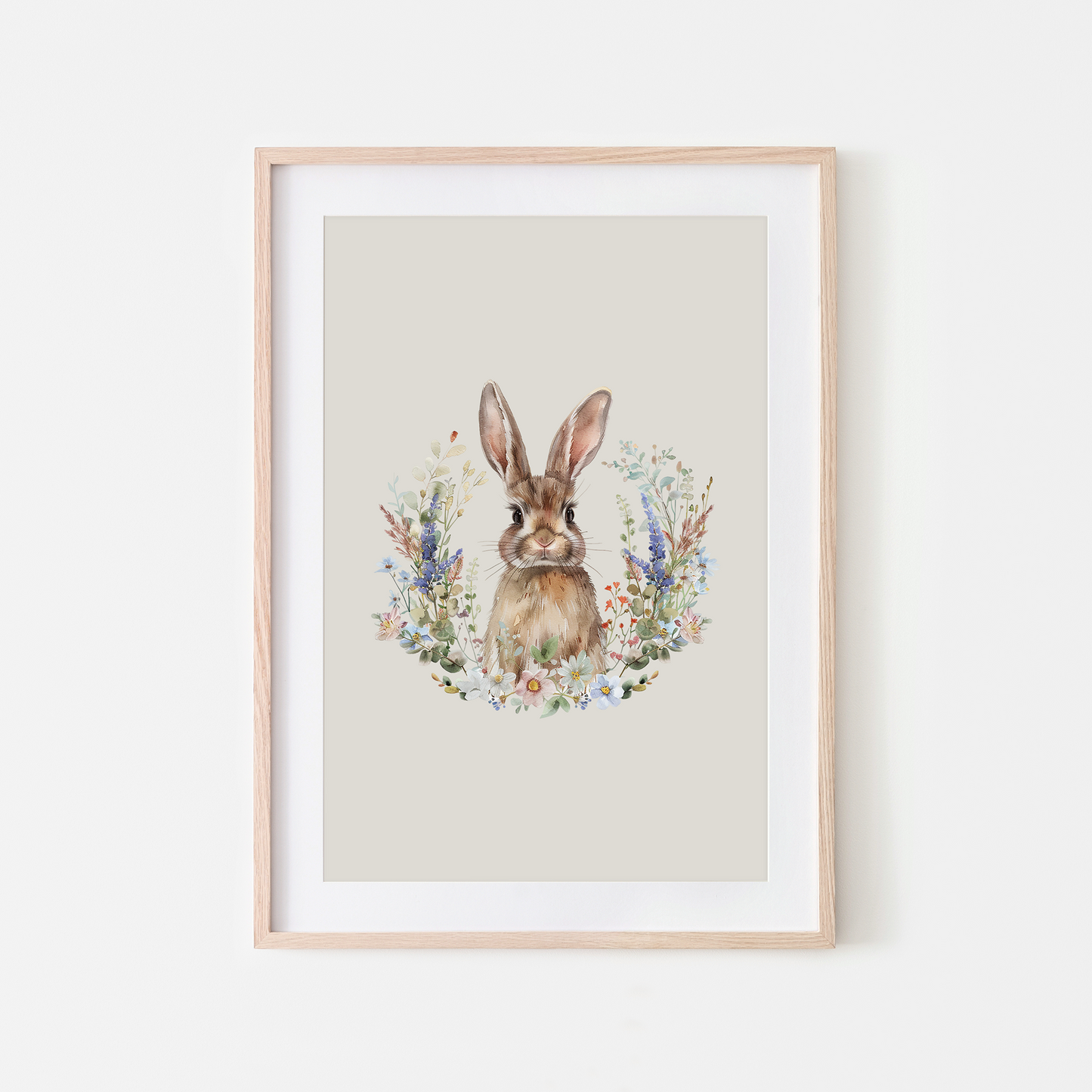 Petal-Watercolour-Bunny-Rabbit-Wall-Art-in-Linen-Beige
