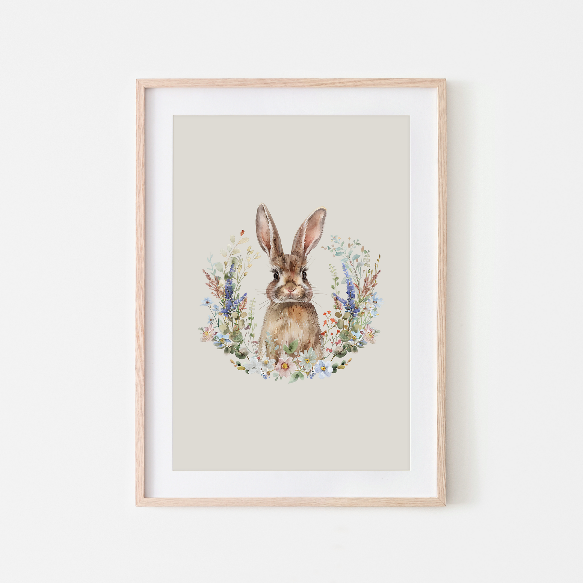 Petal-Watercolour-Bunny-Rabbit-Wall-Art-in-Linen-Beige