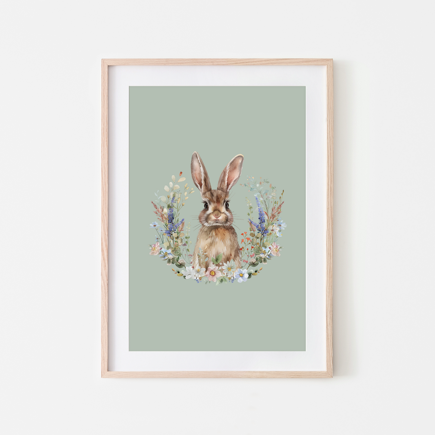 Petal-Watercolour-Bunny-Rabbit-Wall-Art-in-Mist-Green