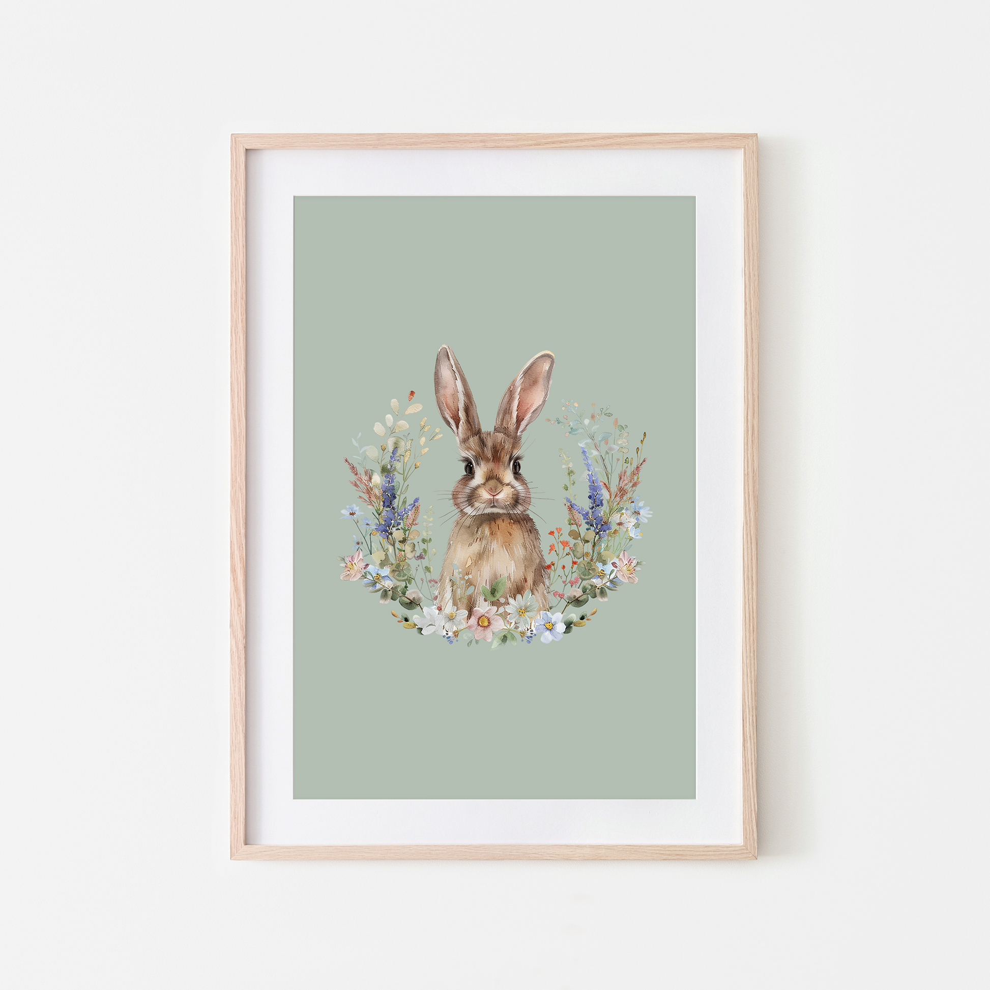 Petal-Watercolour-Bunny-Rabbit-Wall-Art-in-Mist-Green
