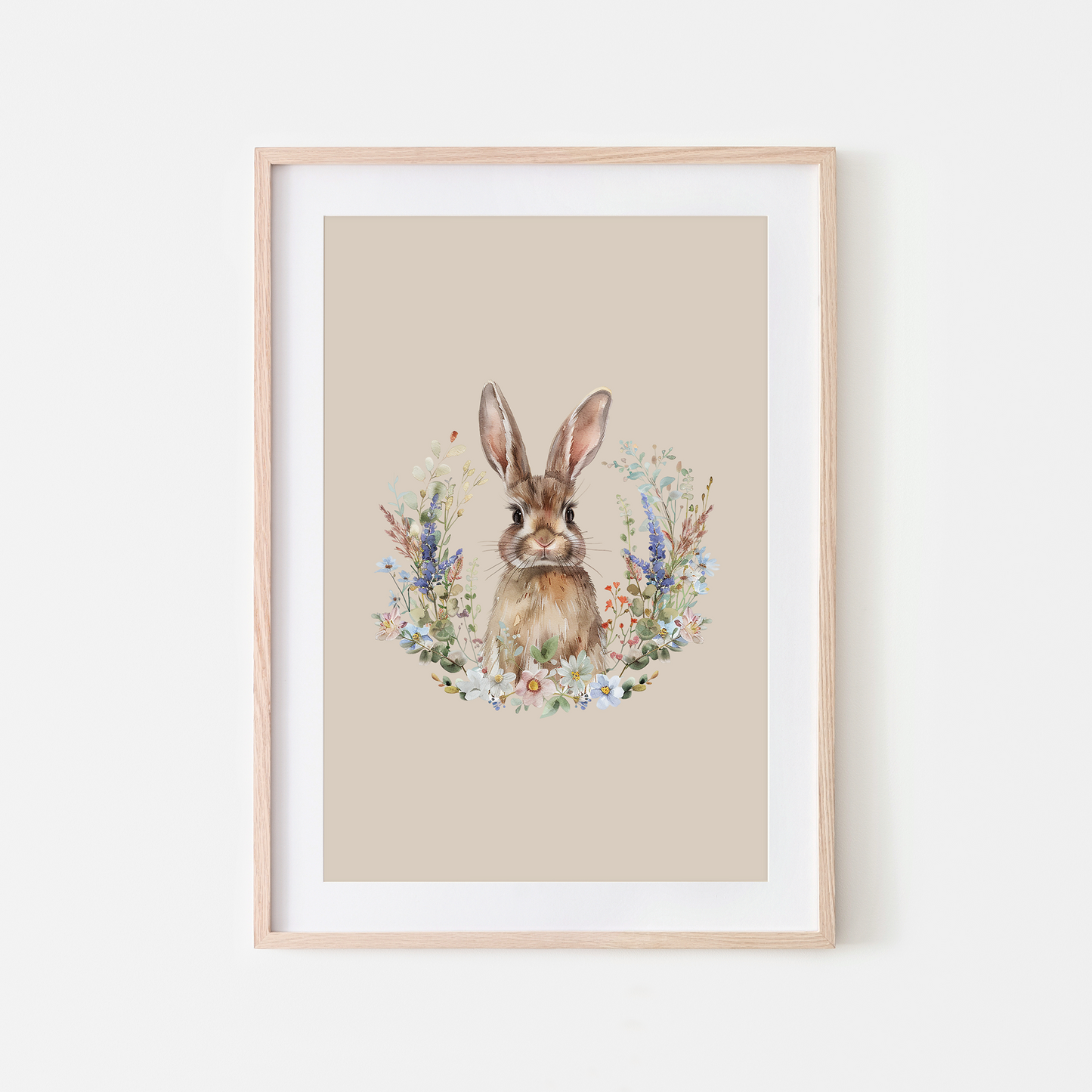 Petal-Watercolour-Bunny-Rabbit-Wall-Art-in-Oatmeal-Beige