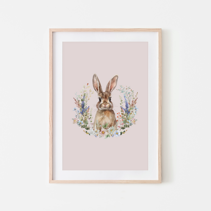 Petal-Watercolour-Bunny-Rabbit-Wall-Art-in-Pointe-Pink