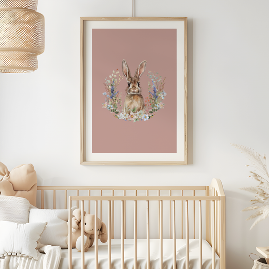 Petal-Watercolour-Bunny-Rabbit-Wall-Art-in-Rose-Pink-Website-Main-Image