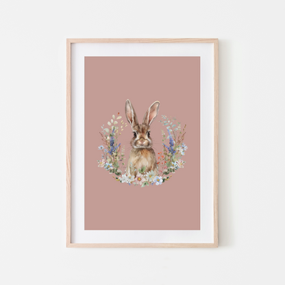 Petal-Watercolour-Bunny-Rabbit-Wall-Art-in-Rose-Pink
