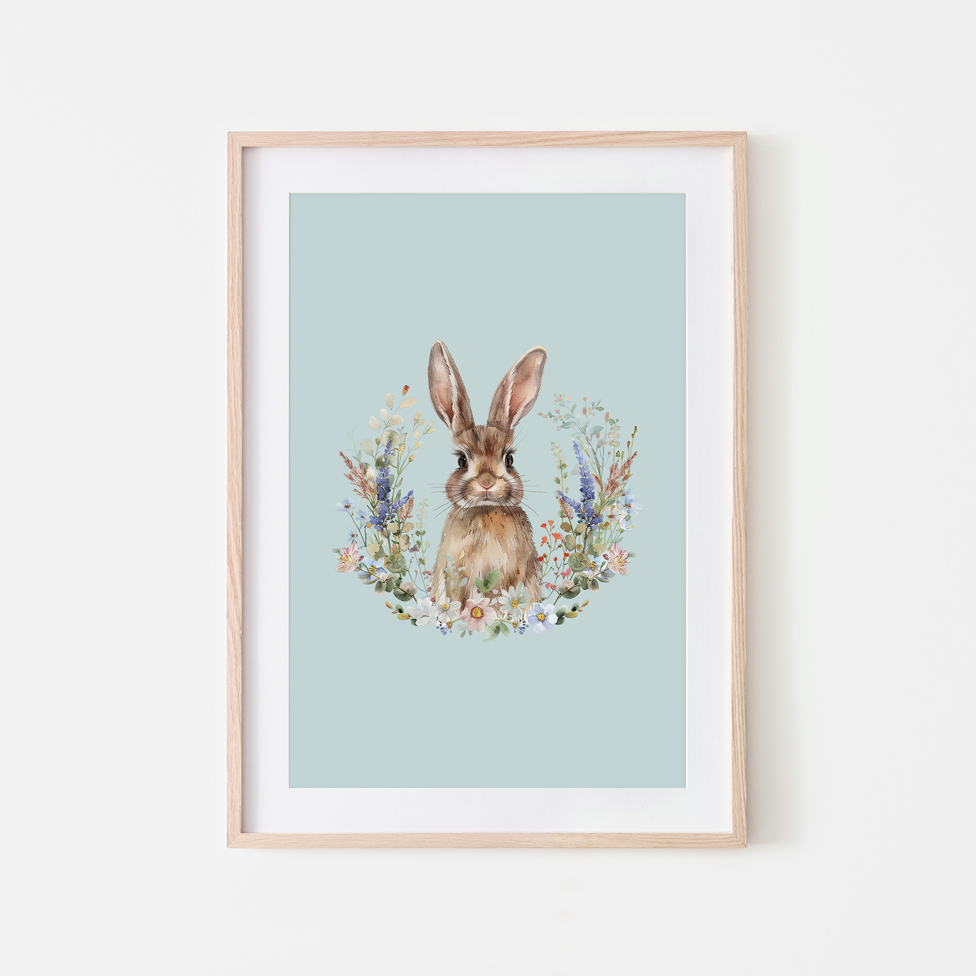 Petal-Watercolour-Bunny-Rabbit-Wall-Art-in-Shell-Blue