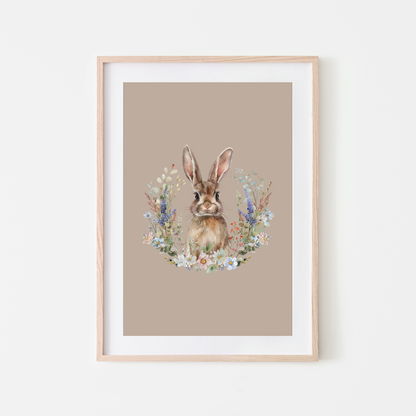 Petal-Watercolour-Bunny-Rabbit-Wall-Art-in-Truffle-Beige