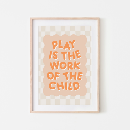 Play-is-the-Work-of-the-Child-Wall-Art-Website-Orange-on-Peach