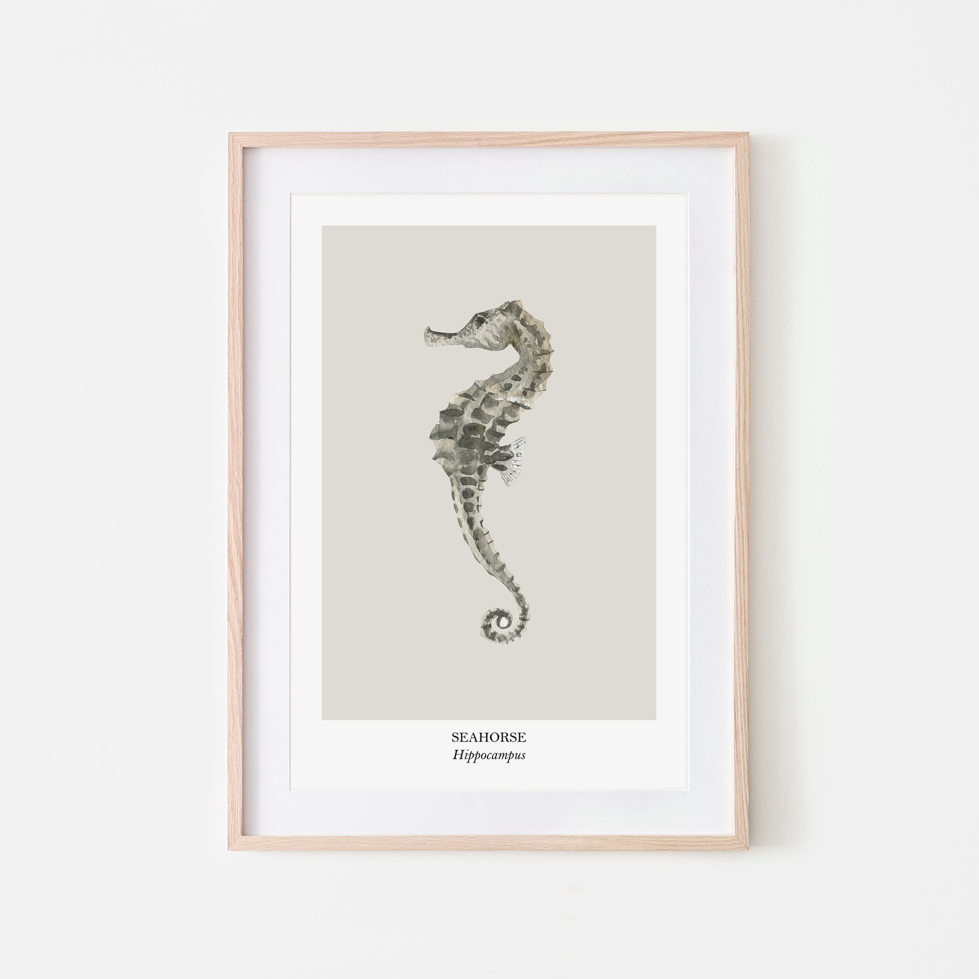 Seahorse-Watercolour-Sea-Creature-Wall-Art-in-Linen