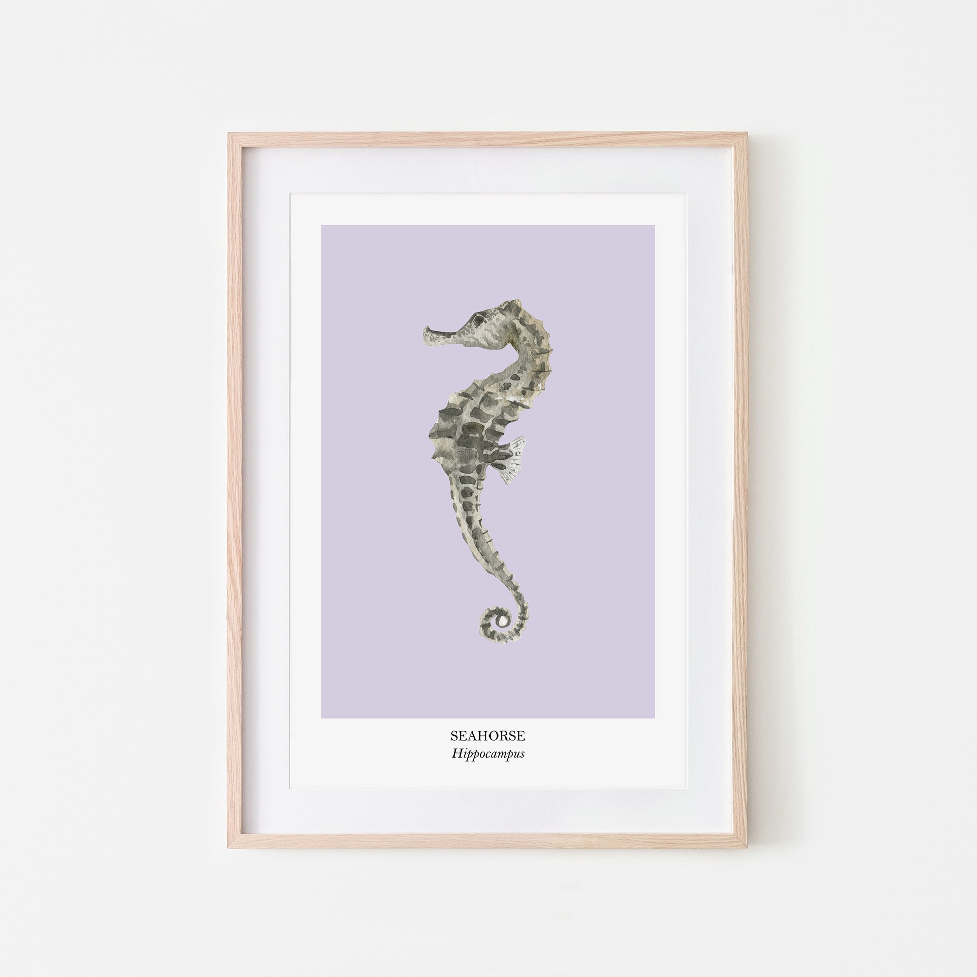 Seahorse-Watercolour-Sea-Creature-Wall-Art-in-Peri-Purple