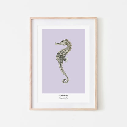 Seahorse-Watercolour-Sea-Creature-Wall-Art-in-Peri-Purple