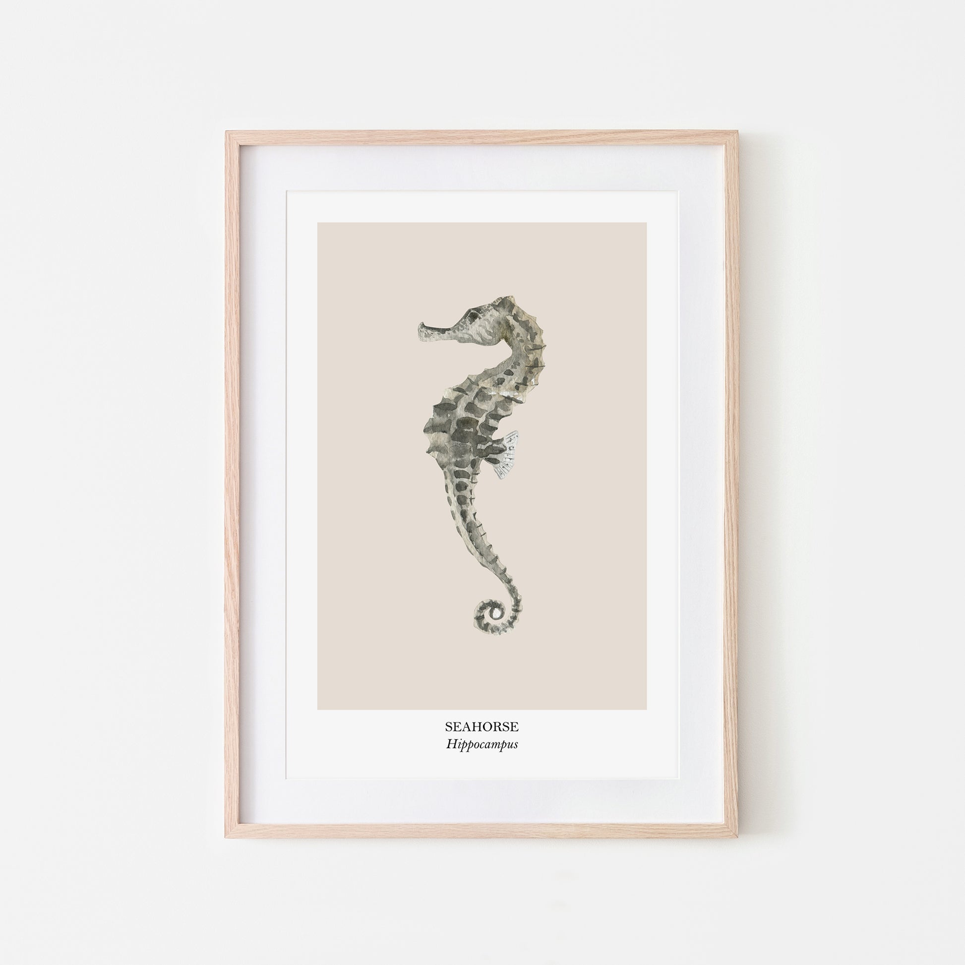 Seahorse-Watercolour-Sea-Creature-Wall-Art-in-Sand