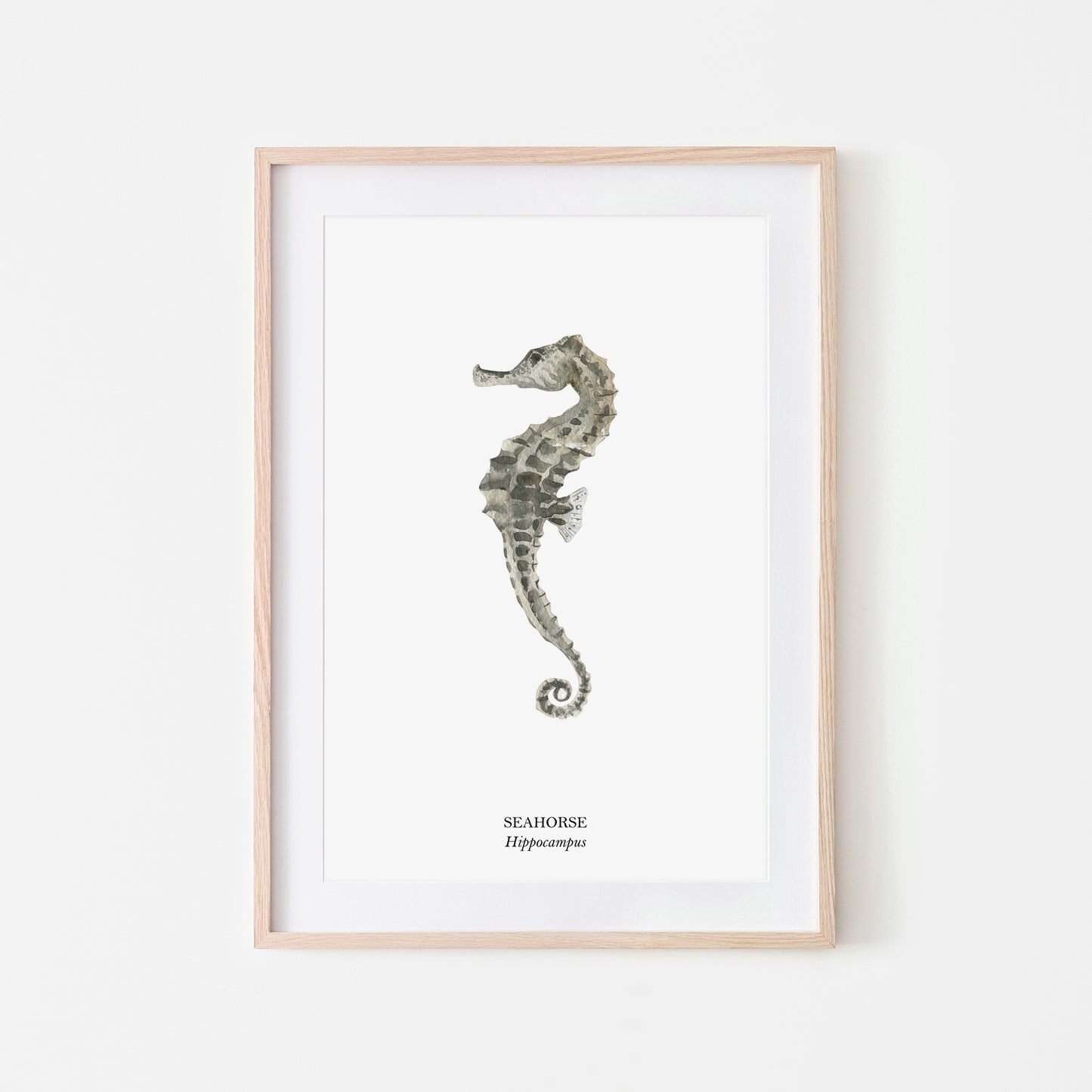 Seahorse-Watercolour-Sea-Creature-Wall-Art-in-White