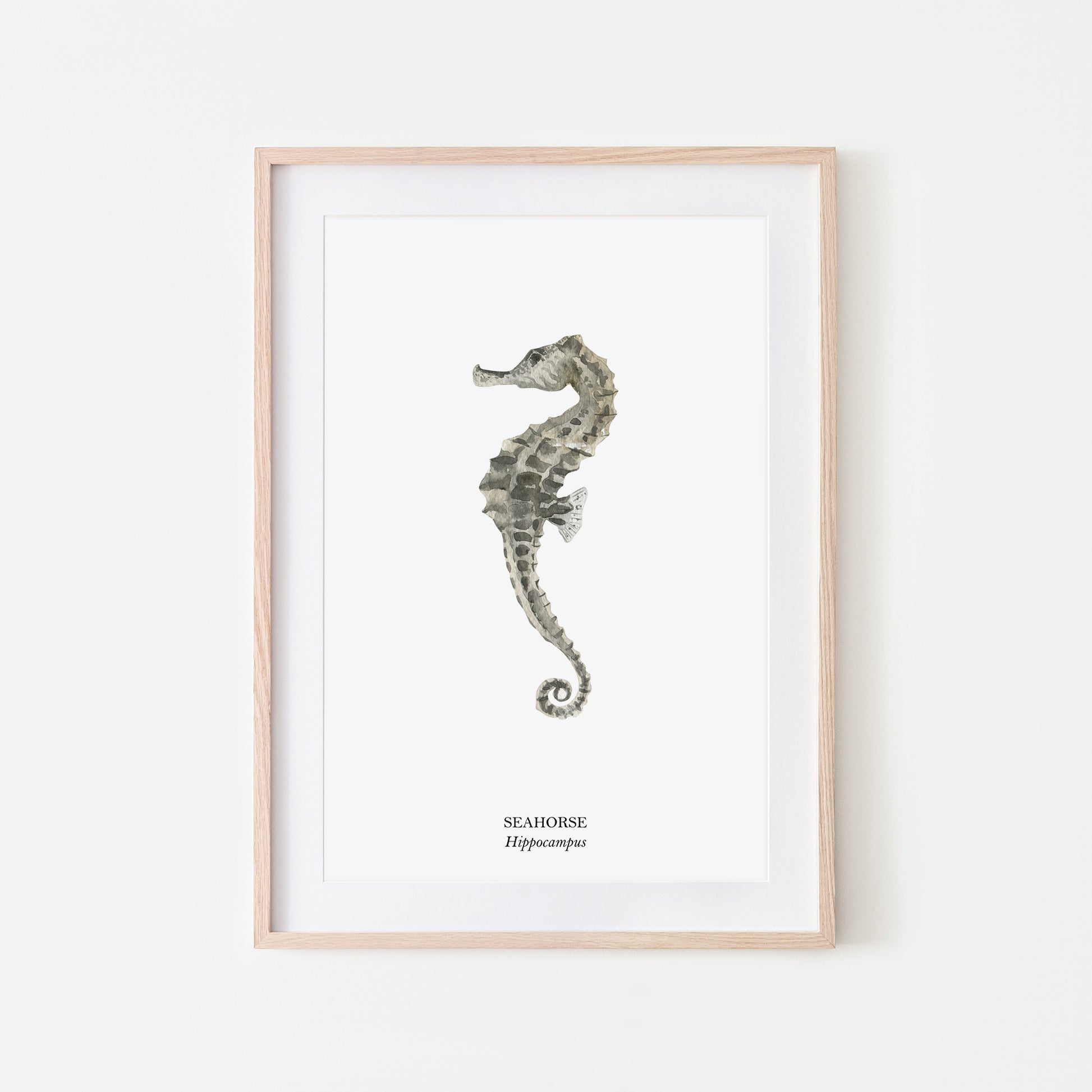 Seahorse-Watercolour-Sea-Creature-Wall-Art-in-White