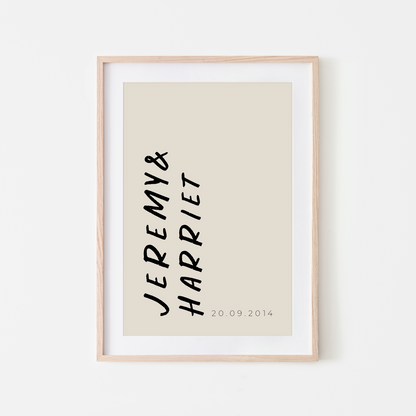 Soulmates-Serif-Custom-Couples-Print-in-Black-on-Sand-Marker-Style