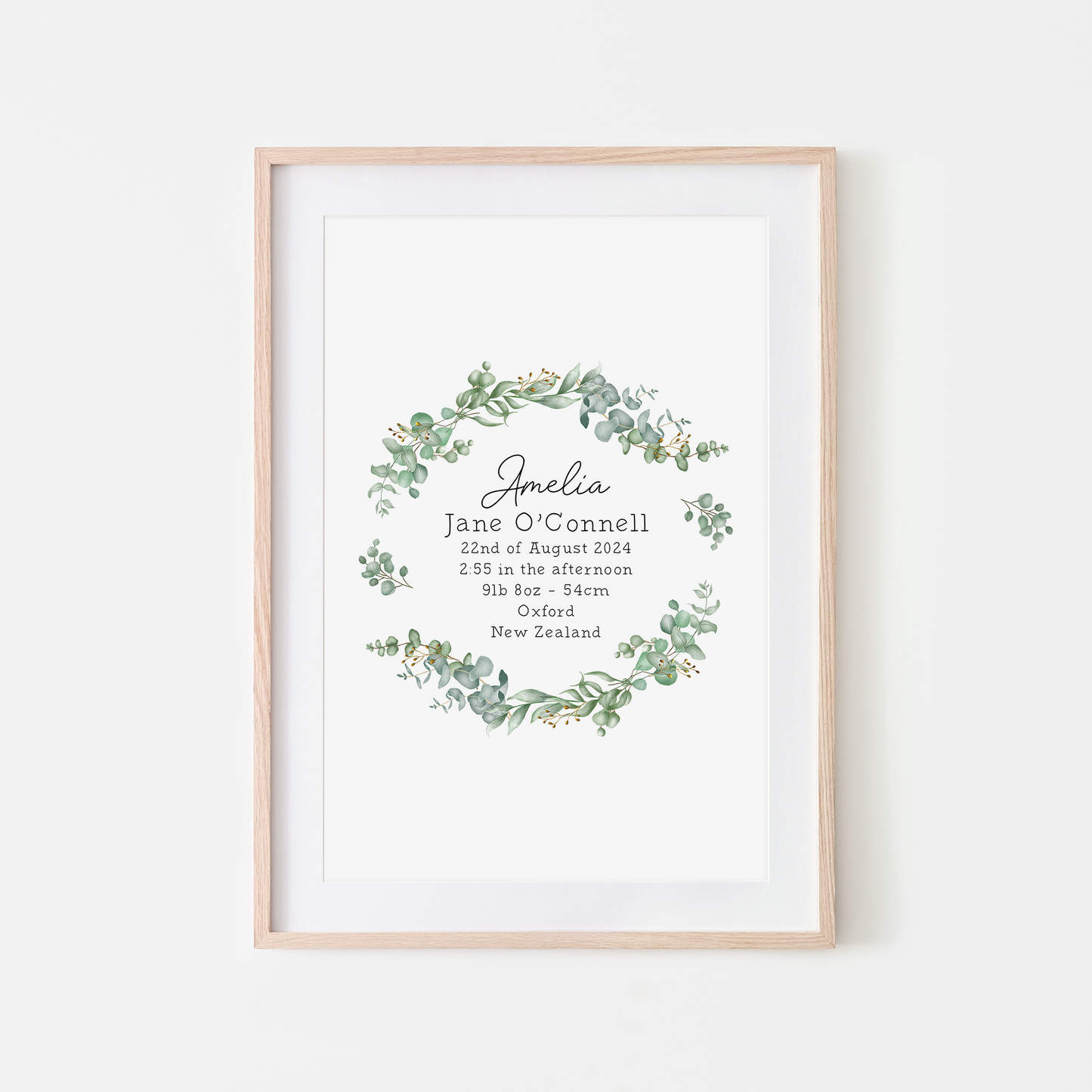 The-Branches-Eucalyptus-Leaf-Birth-Poster-in-White-Cursive