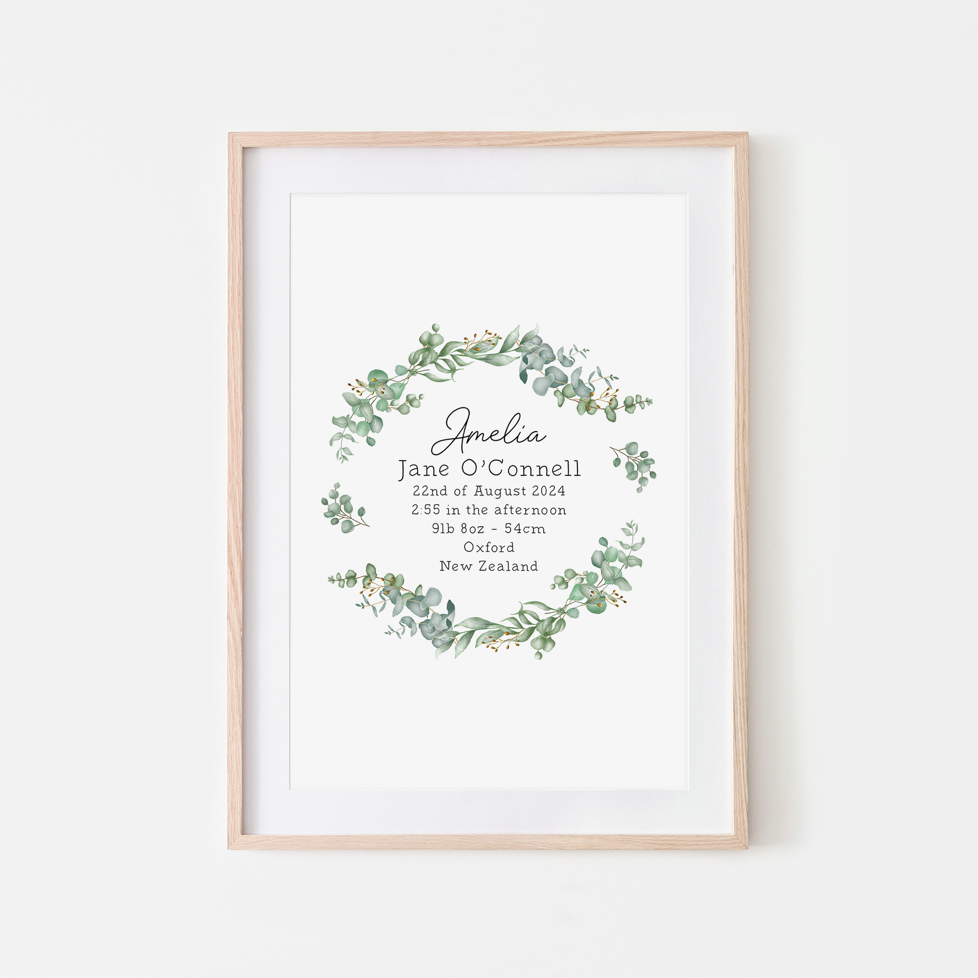 The-Branches-Eucalyptus-Leaf-Birth-Poster-in-White-Cursive