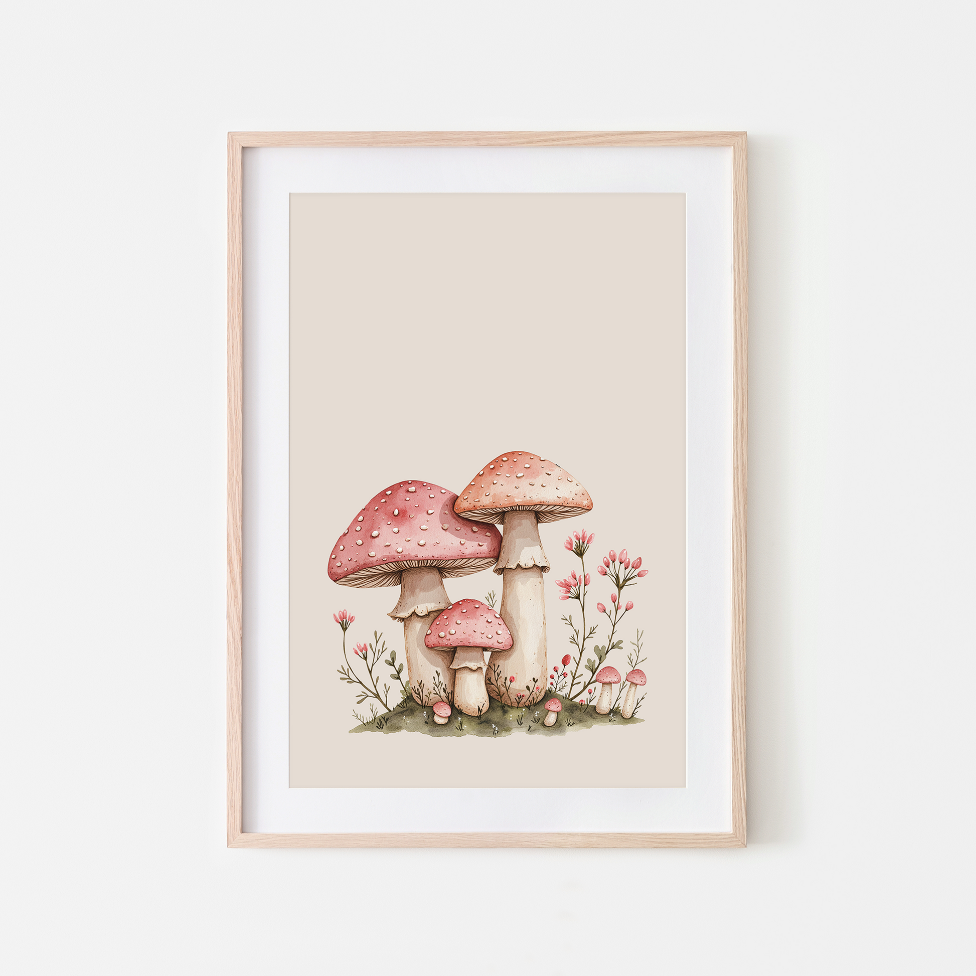 The-Woods-Pink-Mushroom-Nursery-Wall-Art-in-Sand