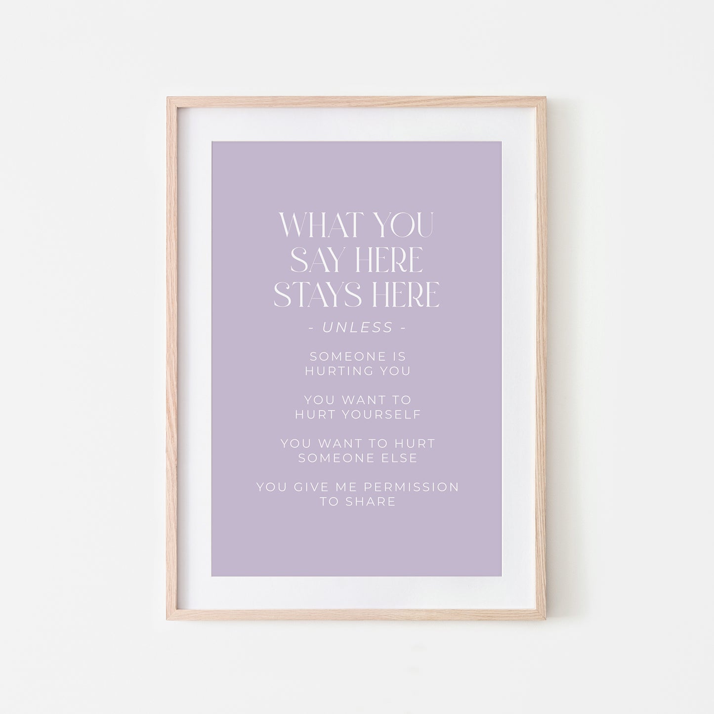 What-You-Say-Here-Stays-Here-Counselling-Wall-Art-in-Lavender