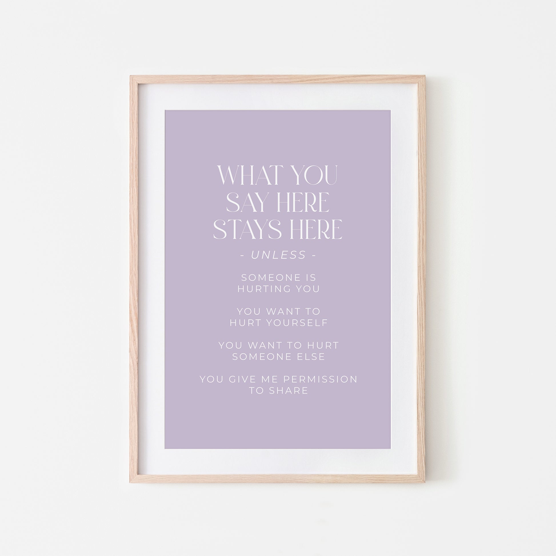 What-You-Say-Here-Stays-Here-Counselling-Wall-Art-in-Lavender