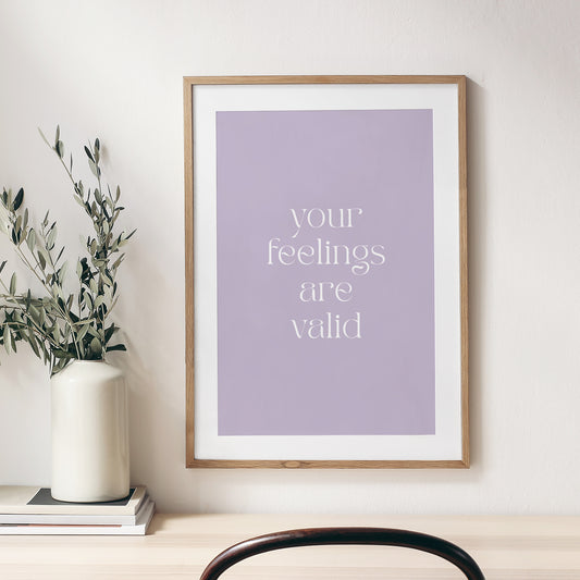 Your-Feelings-Are-Valid-Quote-Wall-Art-in-Lavender-Website-Main-Image